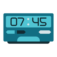 digital clock icon on transparent background