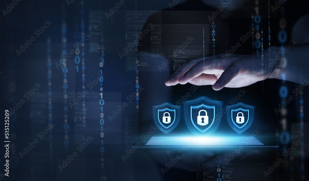 Poster information and cyber security technology services. internet technology.network security system. per