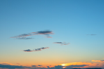 Beautiful orange sunset with soft selective focus. Beauty of nature concept