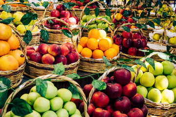 Traditional fruits and vegetables at Yashil Bazar (Green Market) in Baku, Azerbaijan.