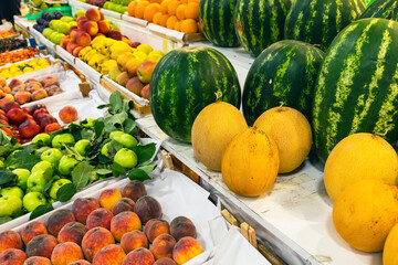 Traditional fruits and vegetables at Yashil Bazar (Green Market) in Baku, Azerbaijan.