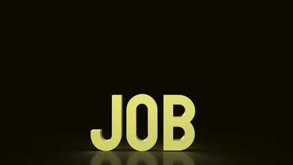 The gold job on black  background  for business concept 3d rendering