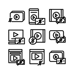 no monetization  icon or logo isolated sign symbol vector illustration - high quality black style vector icons
