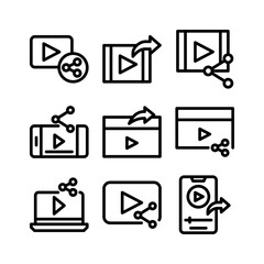 share video icon or logo isolated sign symbol vector illustration - high quality black style vector icons

