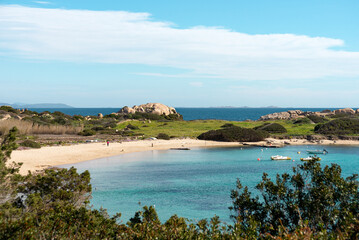 Naklejka premium Sardegna, veduta della spiaggia di Zia Columba, vicino a Capo Testa, Santa Teresa di Gallura, Italia, Europa 