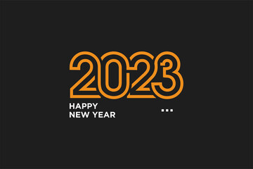 2023 logo design with modern orange line art