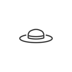 Summer hat line icon