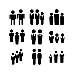 business team icon or logo isolated sign symbol vector illustration - high quality black style vector icons
