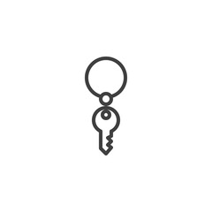 Key with keyring line icon