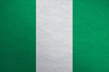 Modern shine leather background in colors of national flag. Nigeria