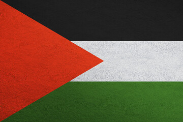 Modern shine leather background in colors of national flag. Palestinian National Authority