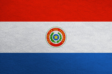 Modern shine leather background in colors of national flag. Paraguay