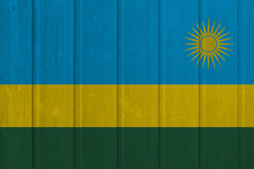 World countries. Wooden background in colors of flag. Rwanda