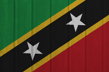 World countries. Wooden background in colors of flag. Saint Kitts and Nevis
