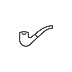 Smoking pipe line icon