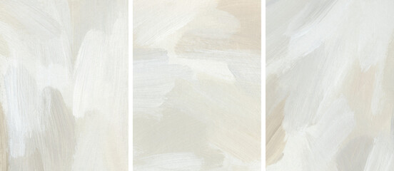 Artistic background set in neutral colors. Abstract hand painted acrylic template. Fragments of contemporary artwork