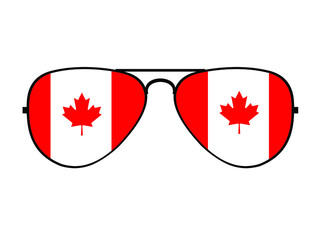 Canada Flag Sunglasses Vector Clipart