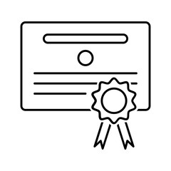 Black line icon for Certificate