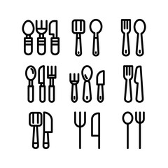 cutlery icon or logo isolated sign symbol vector illustration - high quality black style vector icons
