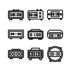 digital clock icon or logo isolated sign symbol vector illustration - high quality black style vector icons
