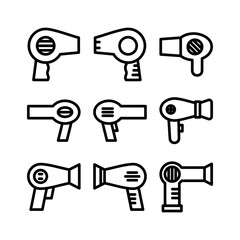 hair dryer icon or logo isolated sign symbol vector illustration - high quality black style vector icons
