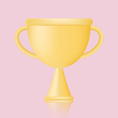 3d icon vector Champion trophy. Gold cup. Winner concept. 3d vector icon.