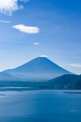 山梨県の本栖湖と富士山