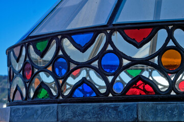 traditional colored glass Skylight in Regua, Portugal
