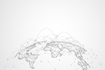 Global network connection. World map point and line composition concept of global business. Vector Illustration