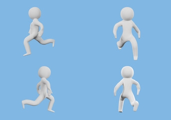 3d man running