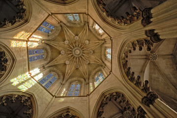 The square Founder's Chapel in Batalha Monastery, Portugal