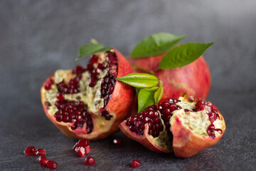 pomegranate on a wooden background