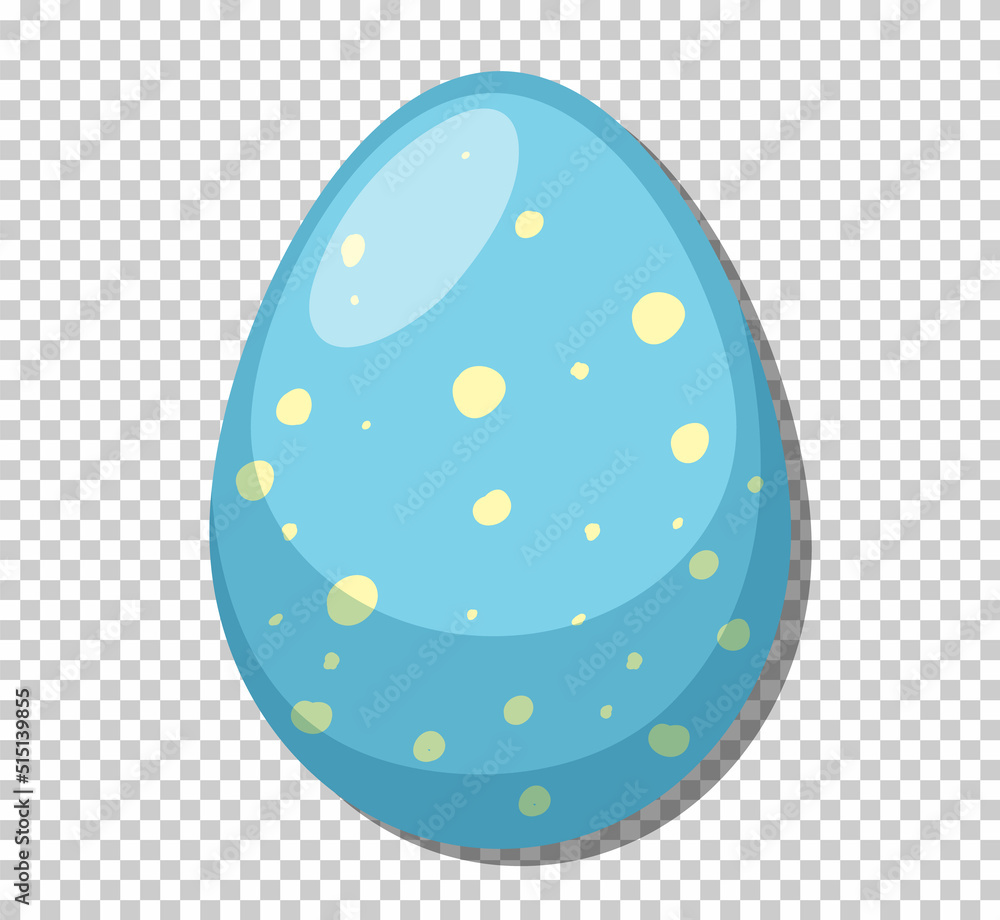 Sticker isolated blue dinosaur egg