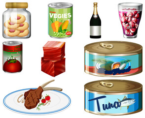 Different foods cartoon collection