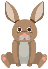 Cute rabbit in flat style isolated