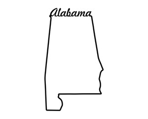 US state map. Alabama outline symbol. Vector illustration