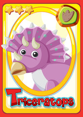 Triceratops dinosaur cartoon card