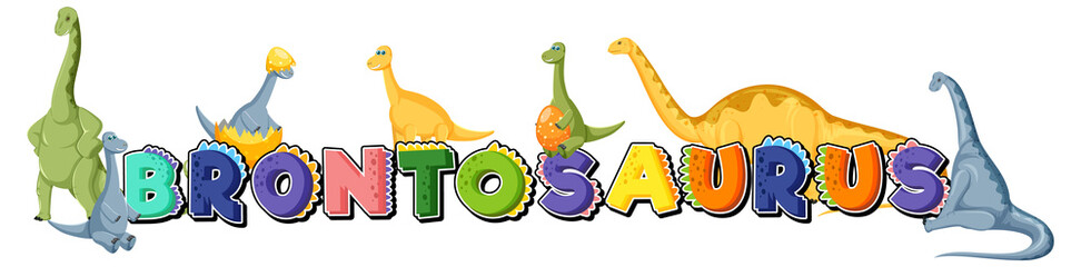 Cute brontosaurus dinosaur cartoon