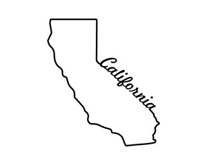 US state map. California outline symbol. Vector illustration