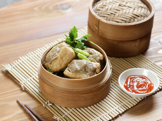 Tahu Bakso is a traditional snack made from tofu, glutinous rice powder and beef