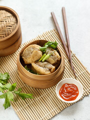 Tahu Bakso is a traditional snack made from tofu, glutinous rice powder and beef