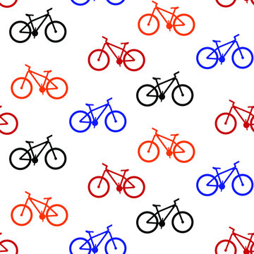 Vector pattern bike. Bicycle pattern for printing on bougie, fabric.