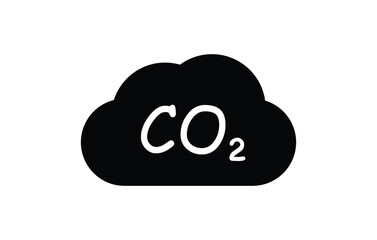co2 emissions icon. carbon dioxide pollution. ecology and environment symbol. isolated vector image in flat style