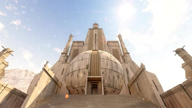 Big Ancient Temple, Animation.Full HD 1920&times;1080. 08 Second Long.