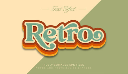 Editable text effect retro style