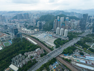 Aerial view of landscape in shenzhen city, China