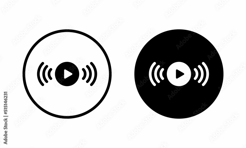 Poster live streaming icon vector isolated on circle button