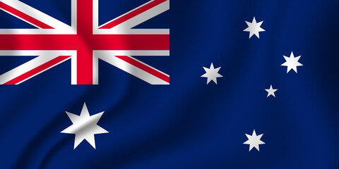 Flag of Australia. Australian national symbol in official colors. Template icon. Abstract vector background