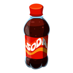 Bottle of fresh coke soda Vector flat illustration