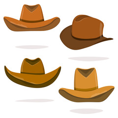 Cowboy hat isolated element. Vector drawing illustration for icon, game, packaging, banner. Wild west, western, cowboy concept